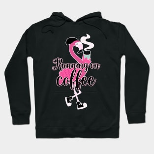 Flamingo Running on Coffee Cute Cafe Pattern Hipster Flamingos Hoodie